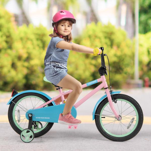 TS10177PI-16 Kids Bike with Adjustable Handlebar & Saddle, Pink - 16 in.