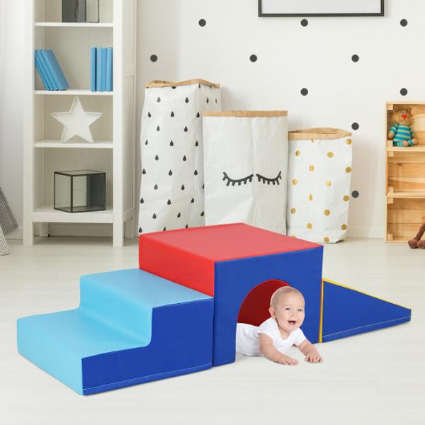 Picture of Costway FH10128YW Climb & Crawl Foam Block Play Set for Infant Baby - Yellow