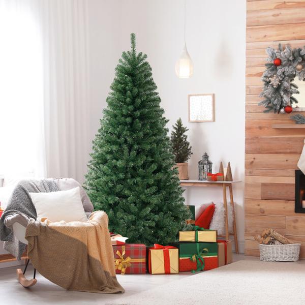 CM25024US-L 7 ft. Artificial Christmas Tree with 830 Branch Tips & 250 Warm White LED Lights - Large