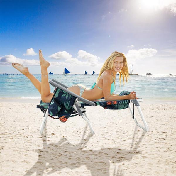 NP10019FW-2 Folding Backpack Beach Chair with Pillow - Multi Color - 2 Piece