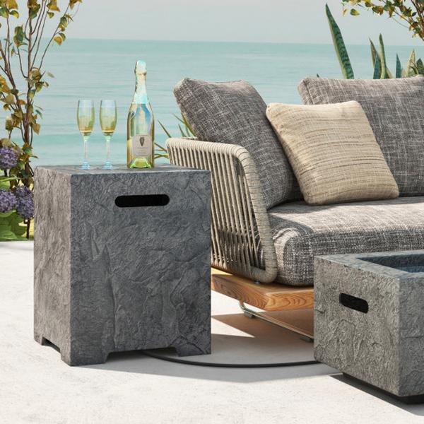 NP12083 50000 BTU Fire Pit Table Set with Hideaway Tank Holder & Lava Rocks