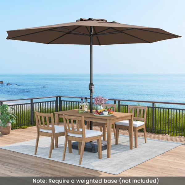 NP12131CF 12 ft. Patio Umbrella with Crank Handle & 8 Sturdy Ribs - Coffee