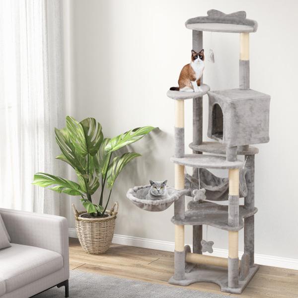 Picture of Costway PV10261 69 in. Multi-Level Cat Tree with Top Perch & Cozy Condo