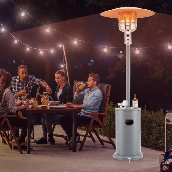 NP11996GR 50000 BTU Propane Patio Heater with Round Table Design - Gray