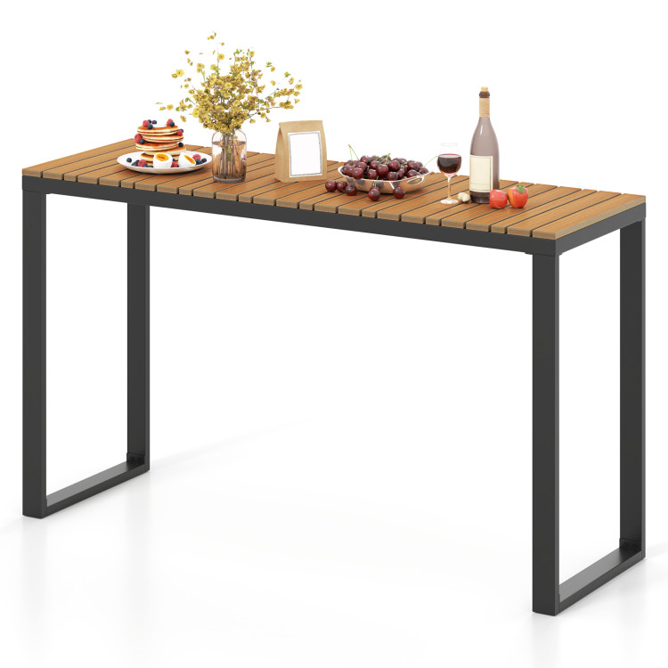 NP12153 Outdoor Rectangle Console Table with Long-Lasting WPC Tabletop