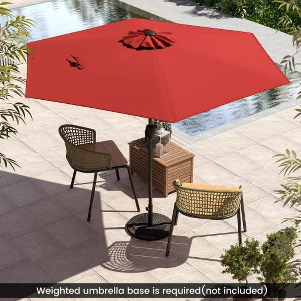 NP12189BUG 7.5 ft. Outdoor Patio Heavy Duty Market Umbrella with Push Button Tilt - Burgundy
