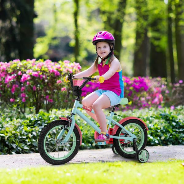 TS10177BL-14 Kids Bike with Adjustable Handlebar & Saddle, Blue - 14 in.