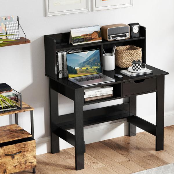 CB10698US-DK Computer Desk with Power Outlets USB Ports & Type-C - Black