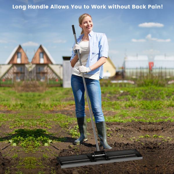 GT4045BK 36 x 10 in. Lawn Leveling Rake with Ergonomic Handle - Black