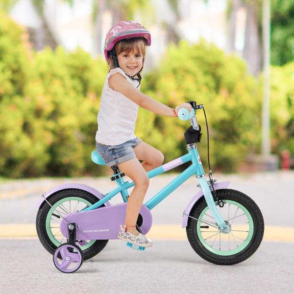 TS10177NY-12 Kids Bike with Adjustable Handlebar & Saddle, Purple - 12 in.