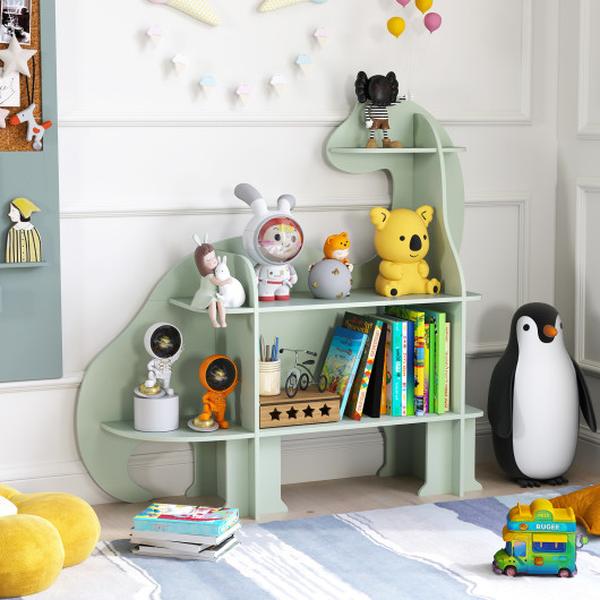 Picture of Costway TP10216GN 3-Tier Dinosaur Kids Bookshelf for Children - Green