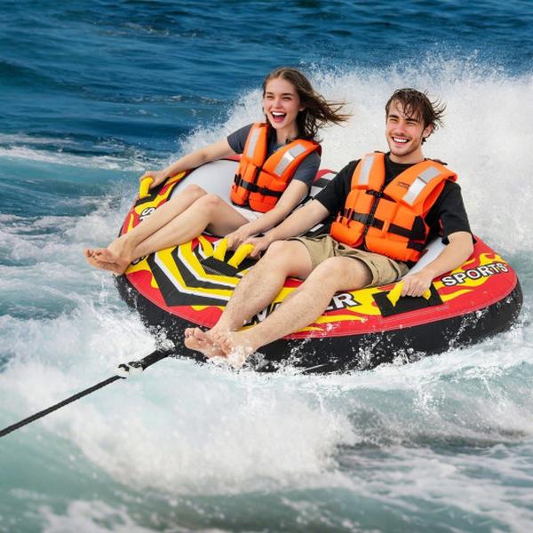 Picture of Costway NP12250 Towable Tube with Quick Connector & Drainage for Boating