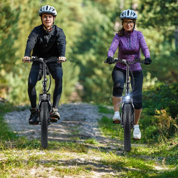SP38245US Folding Electric Exercise Bicycle for Adults with 20 in. Fat Tires Snow E-Bike