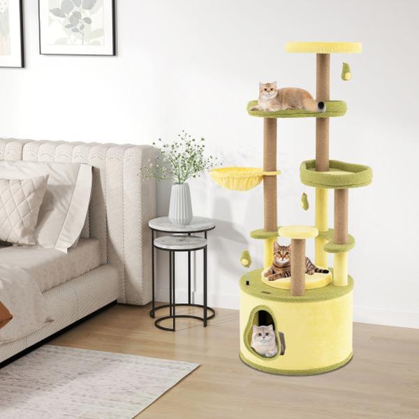 Picture of Costway PV10257GN Large Avocado Multi-Level Cat Tower Tree with Private Condo - Green