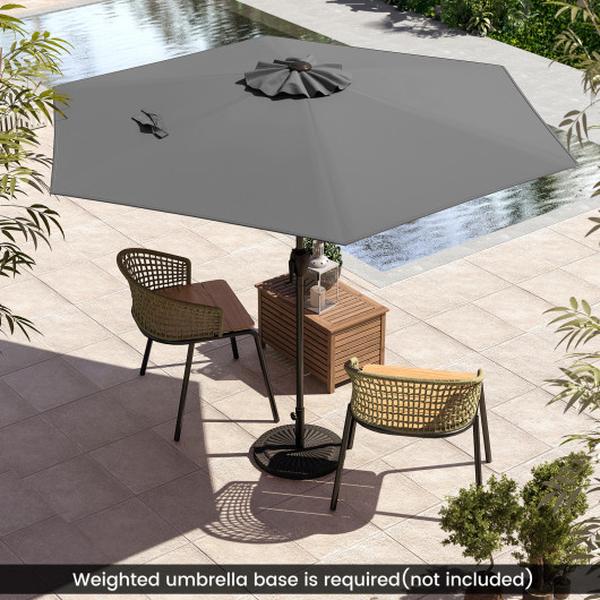 NP12189GR 7.5 ft. Outdoor Patio Heavy Duty Market Umbrella with Push Button Tilt - Gray