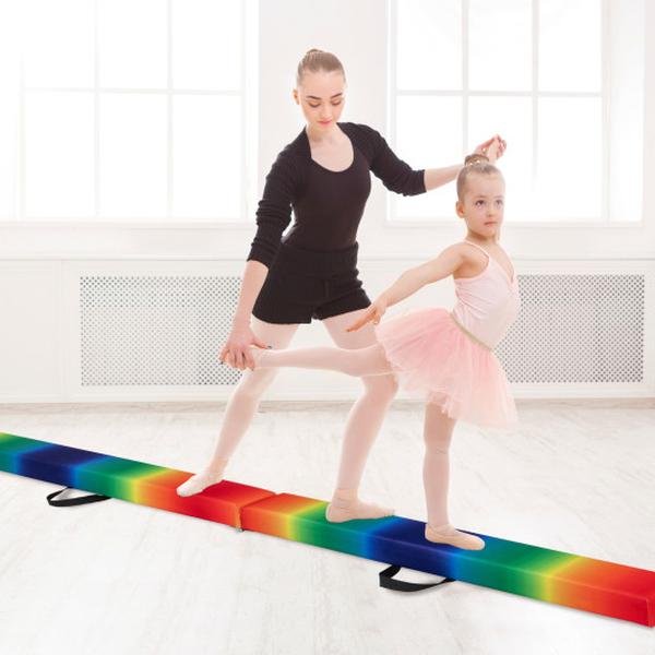 FH10129RB Folding Balance Beam with Solid Wood Base & Anti-slip Bottom - Multi Color