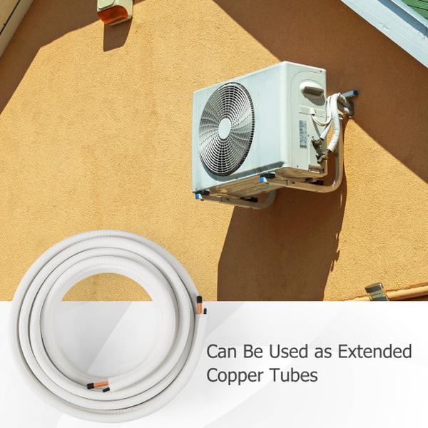 EP25672 50 ft. Mini Split Line Set with 0.25 & 0.5 in. O.D. Copper Pipes Tubing - White