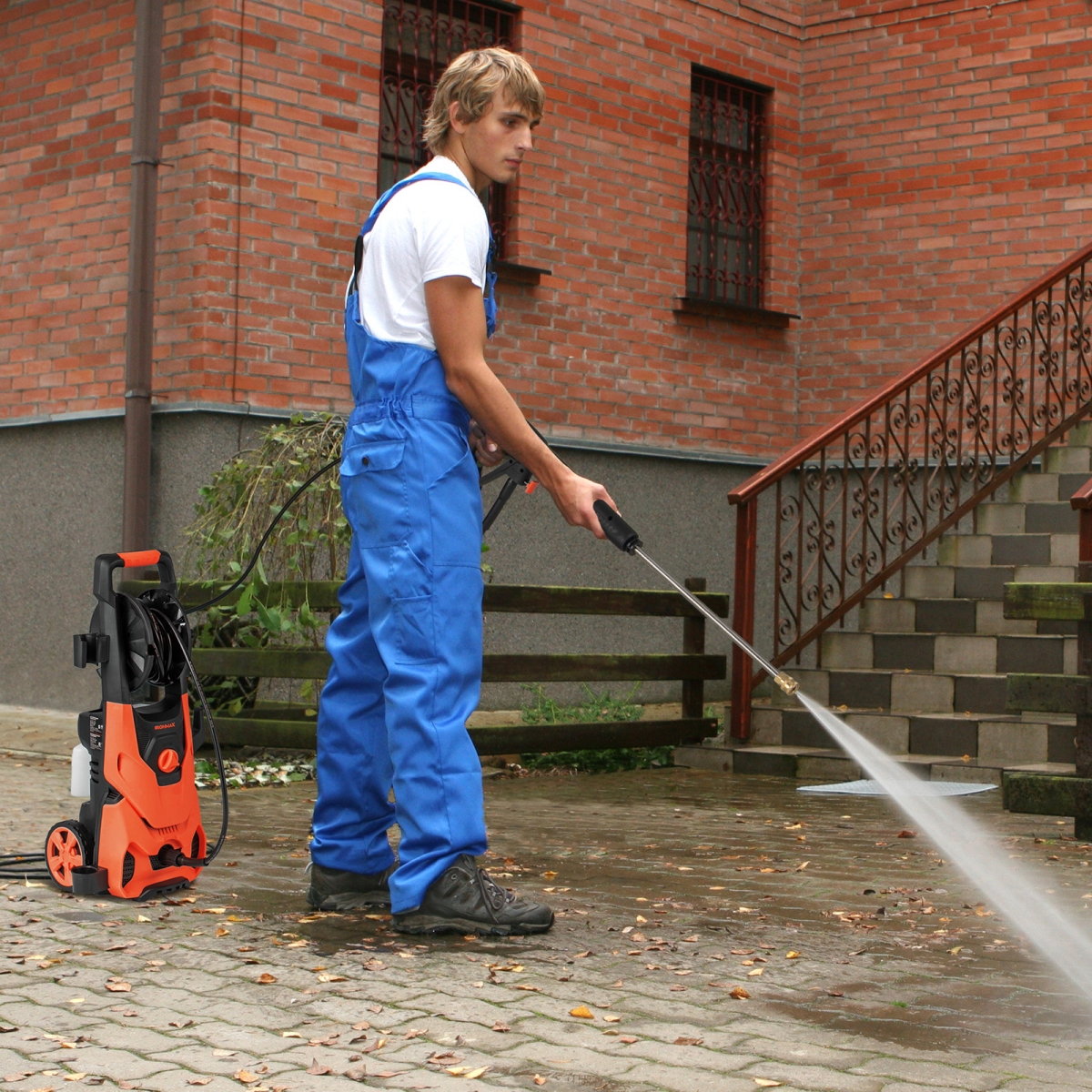 FP10883US-OR 2150PSI Electric Pressure Washer 1.2GPM with 4 Quick Connect Nozzles & Foam Cannon - Orange