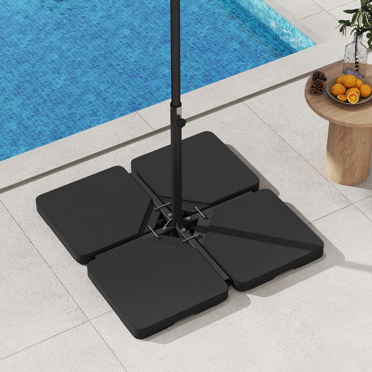 NP12183 Patio Offset Umbrella Base with Easy-Fill Spouts