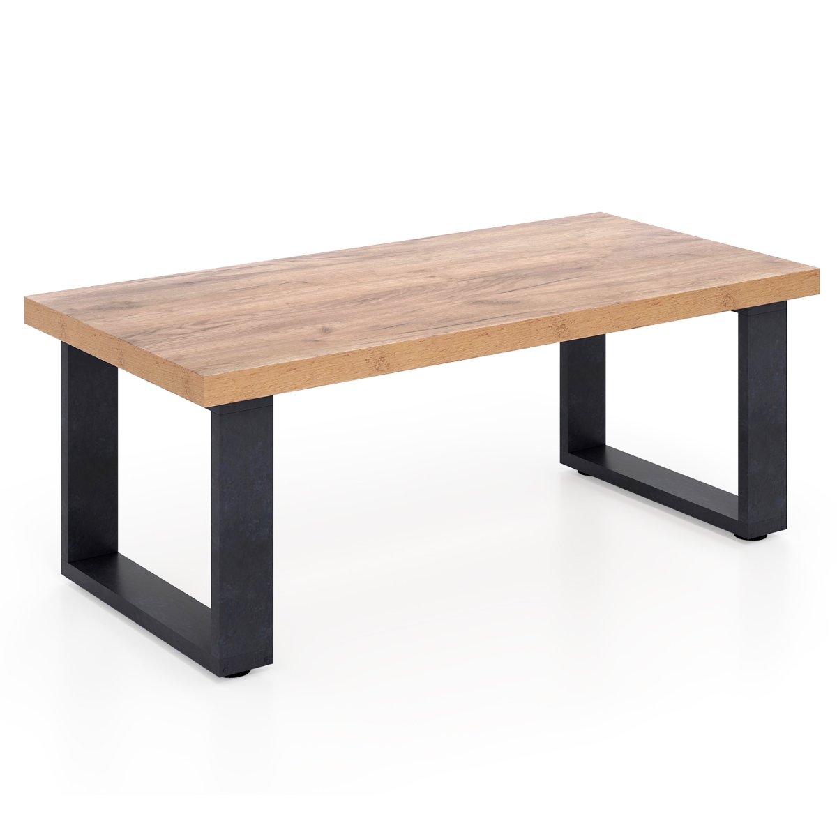 JV13029OA 47 in. Farmhouse Style Rustic Coffee Table with Thickened Tabletop & Natural Wood Texture - Oak