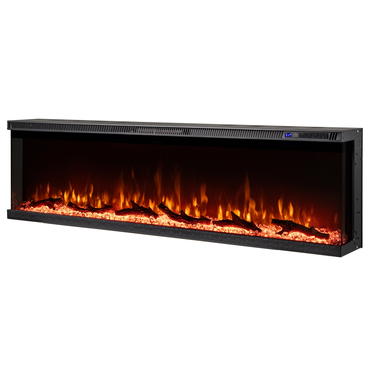 FP11003US-60 Wide 3-Sided Electric Fireplace Insert with Remote Control & 12 Flame Colors - 60 in.
