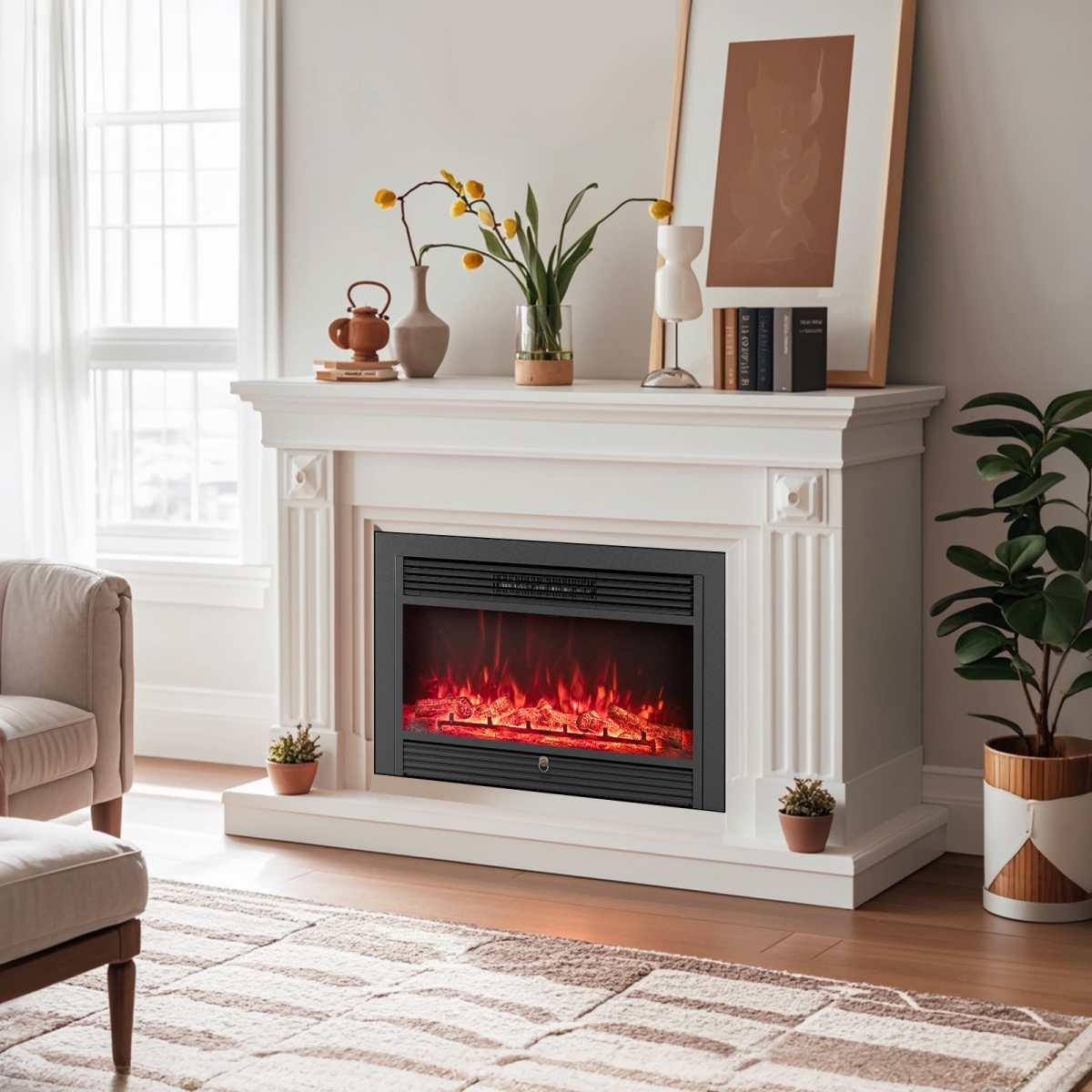 FP11001US-33 33 in. Electric Insert Recessed Fireplace Heater - 750W