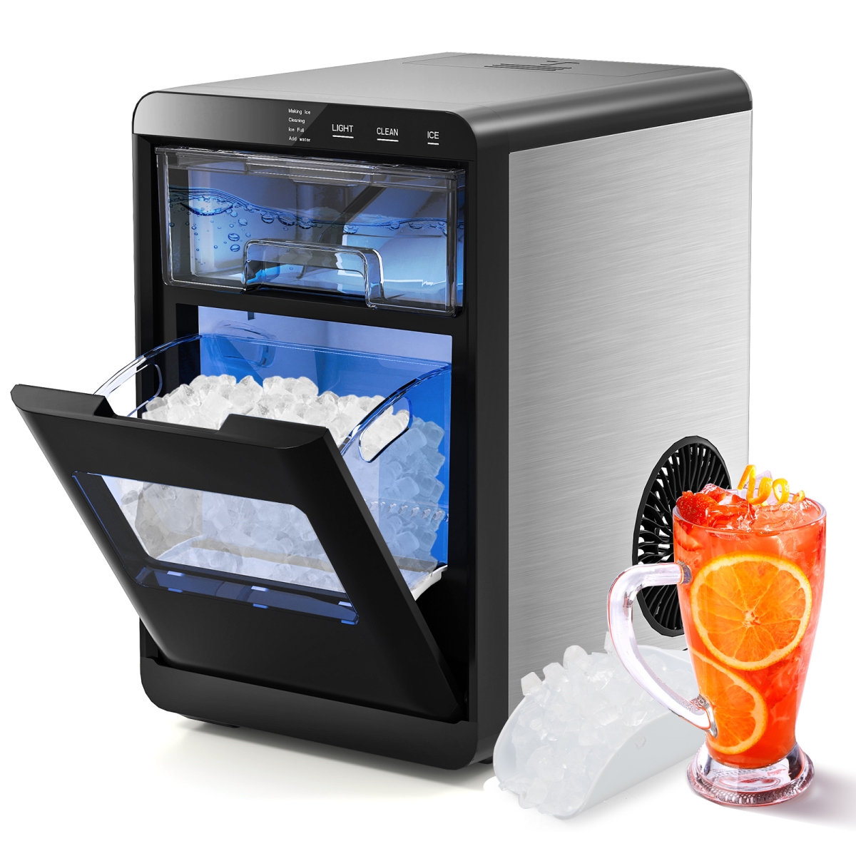 Picture of Costway ES10547US-BK Nugget Ice Maker Countertop with Soft Chewable Pellet - Black