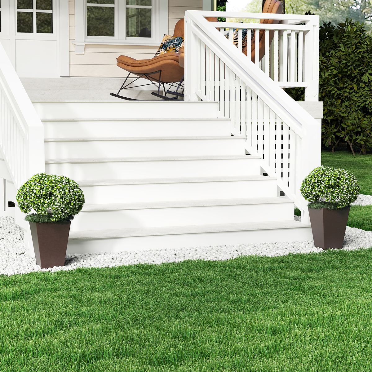 HZ10368BN-2 Square Taper Planter with Removable Inner Bucket & Optional Drainage Hole - Small - Set of 2