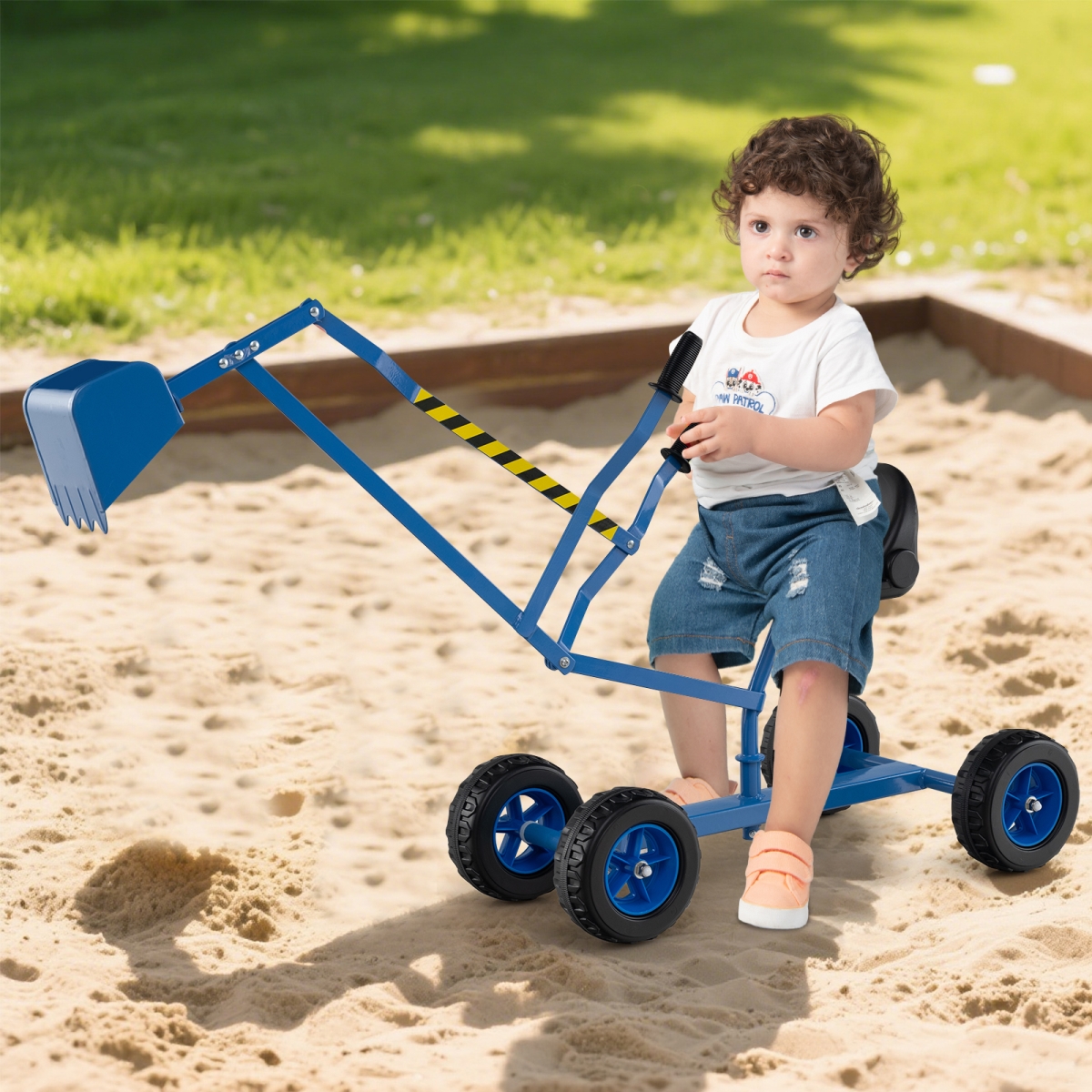 TS10259BL Sand Digger for Kids with 2-Handed Controls & Flexible Shovel - Blue