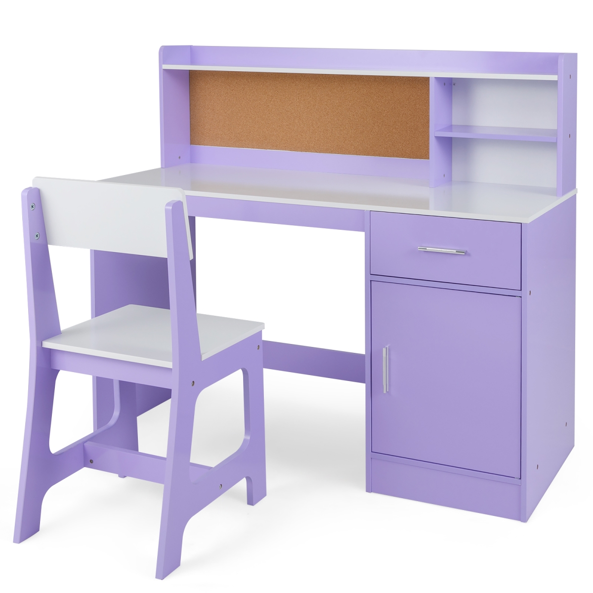 HY10428PU Kids Study Student Table & Chair Set - Purple