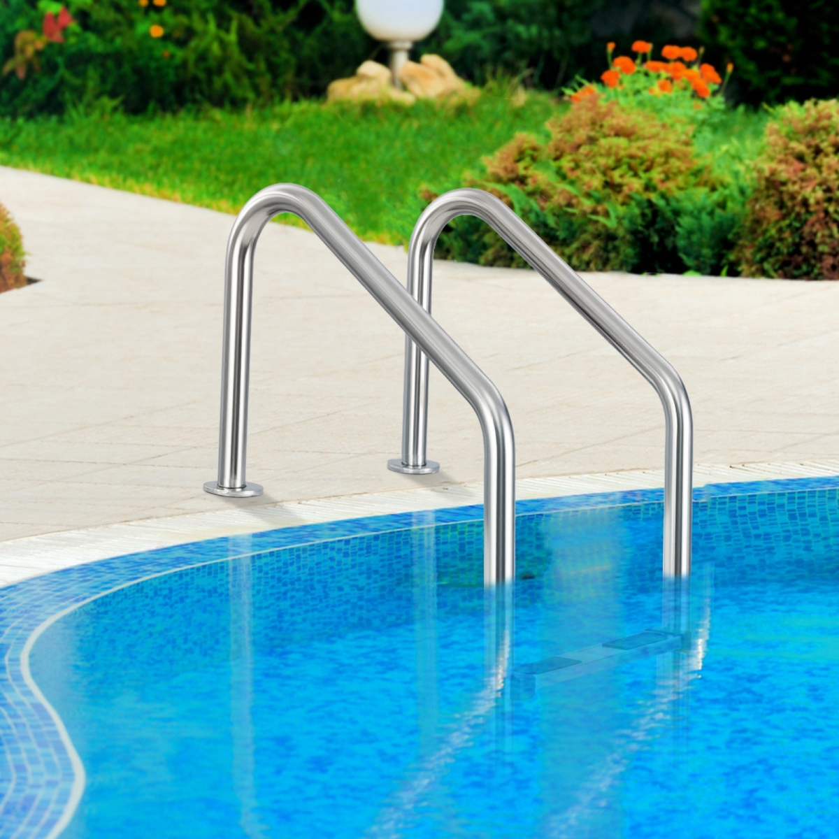NP12500 4-Step Inground Stainless Steel Swimming Pool Ladder