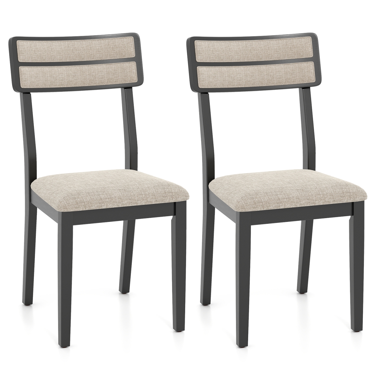 KC58460DK-2 Modern Dining Chairs with Tilt Backrest for Dining Room - Black - Set of 2