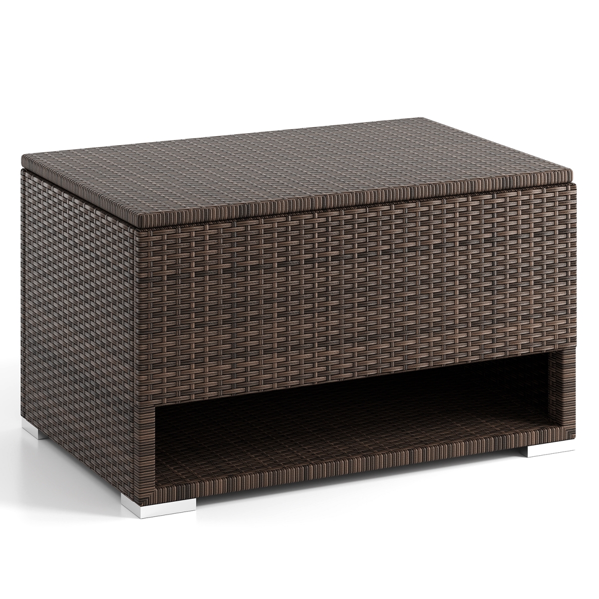 HW74150 PE Rattan Storage Bin with Waterproof Liner for Patio Cushions