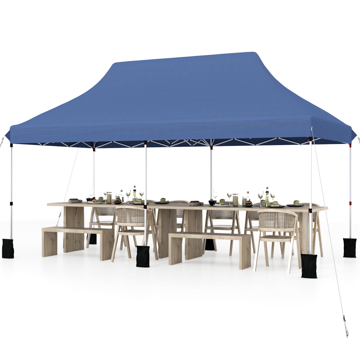 NP12122BL 10 X 20 ft. Pop up Canopy Tent Foldable Portable Outdoor Gazebo with Carry Bag - Blue
