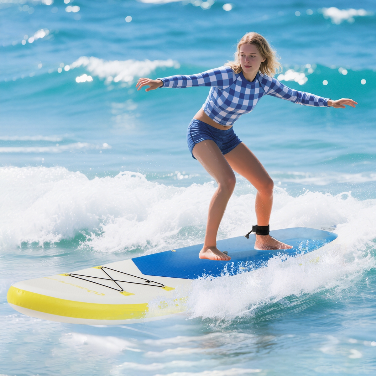 SP38422-L 11 ft. Premium SUP Inflatable Stand Up Paddle Board with Accessories for Youth Adults - Large