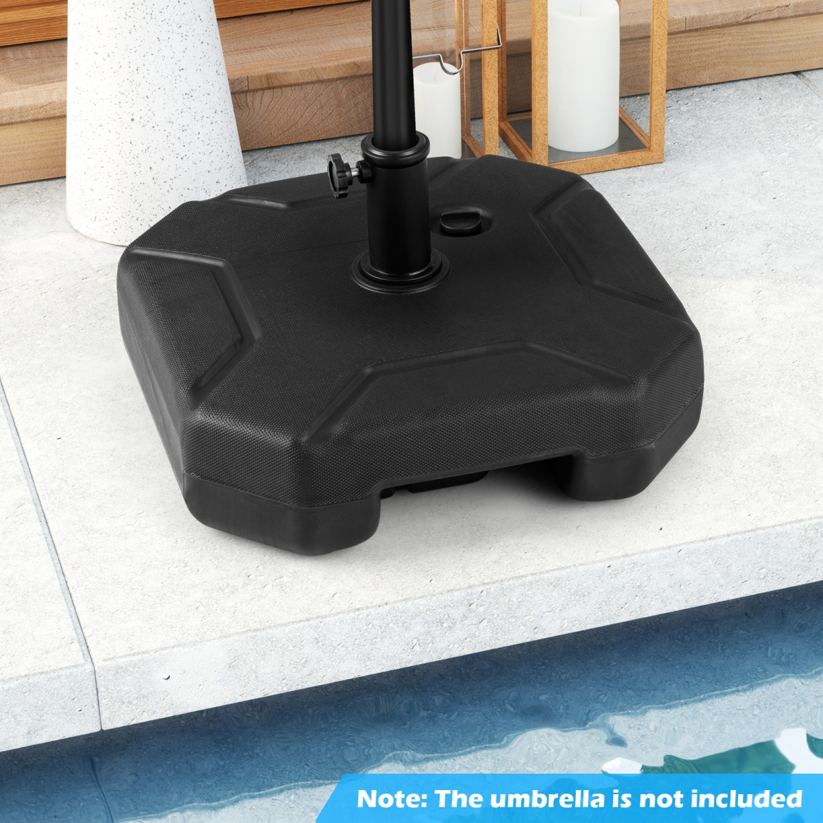 NP12294 17 in. 88 LBS Heavy Duty Fillable Umbrella Base with Handle