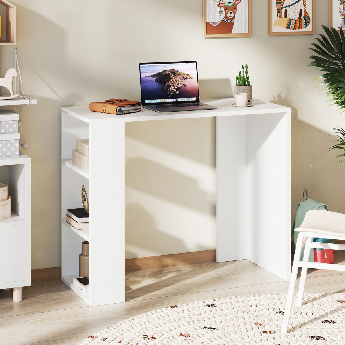 CB10853WH 36 in. Computer Desk with 3 Open Shelves for Home Office Study - White