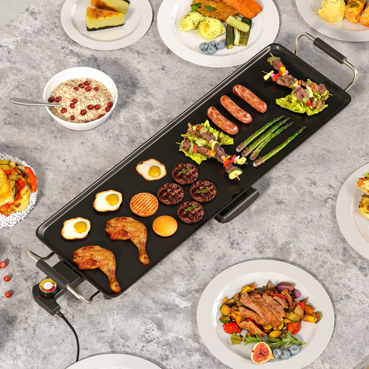 Picture of Costway ES10483US 27 in. Electric Griddle Nonstick BBQ Grill with Adjustable Temperature - Small