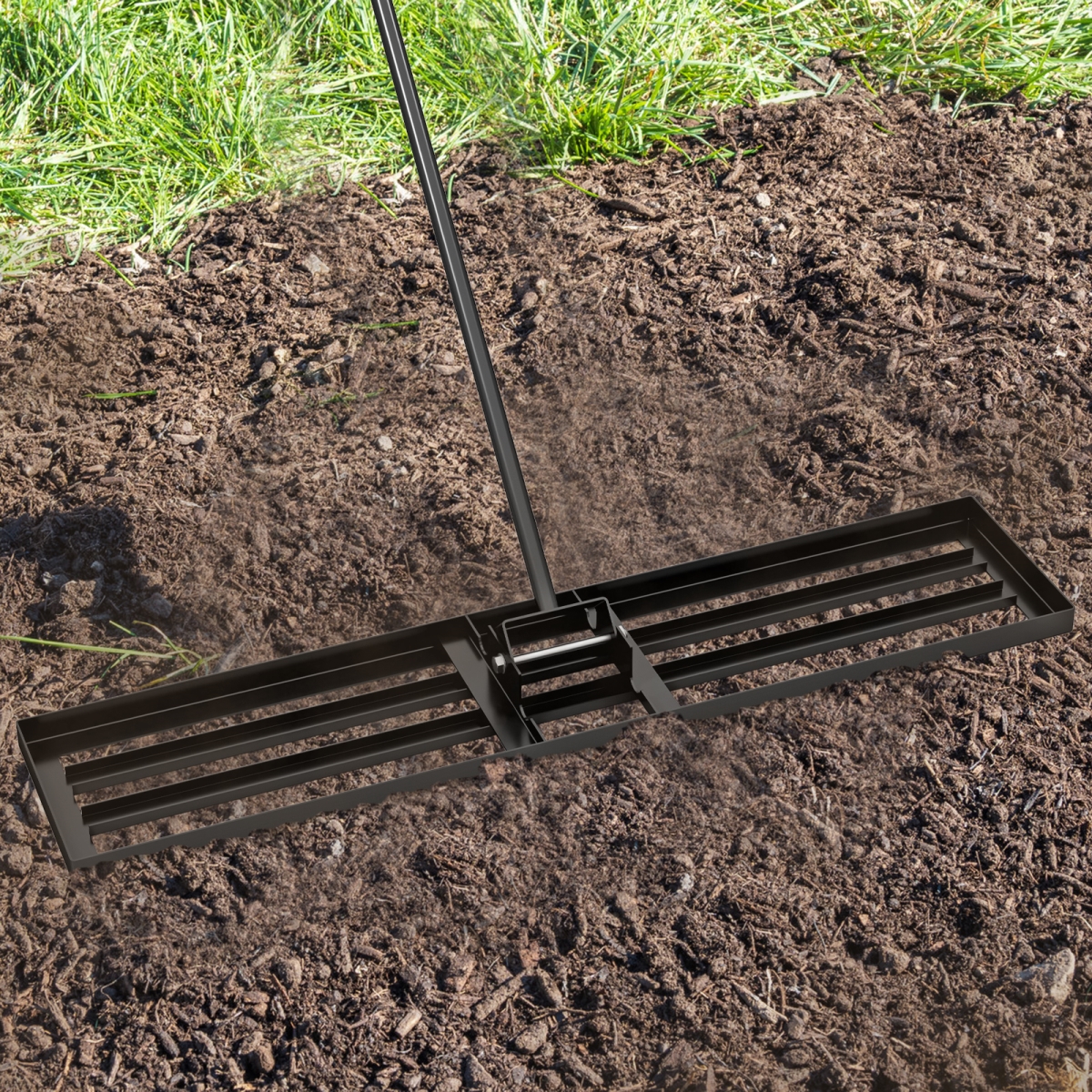 GT4395BK Lawn Leveling Rake 46 x 10 in. Heavy Duty Level Tool for Soil - Black