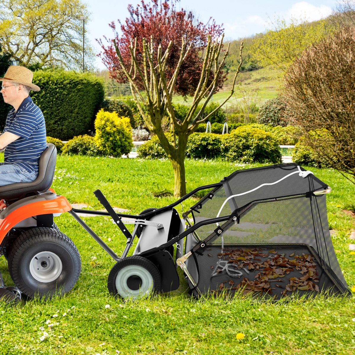 GT4307BK 48 in. Tow-Behind Lawn Sweeper with 0.96 cu. ft. Hopper Bag, Black