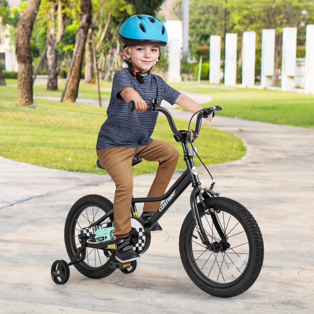 TS10249DK-16 16 in. Kids Bike Adjustable for 4-7 Years Old with Low-Step Frame