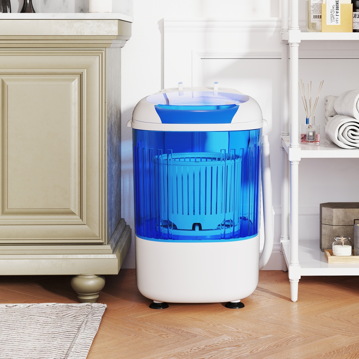 FP10950US-BL Portable Mini Semi-Automatic Washing Machine with Spin Tub & Drain Hose 2.5 kg Capacity - Blue