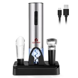 Picture of Total Tactic EQ10004 6-in-1 Electric Wine Bottle Opener Set with Foil Cutter