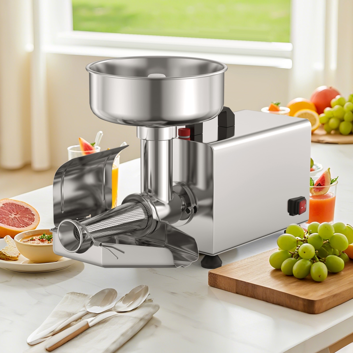 Picture of Costway ES10369US 450 watt Electric Tomato Strainer Commercial Grade Stainless Steel Sauce Maker