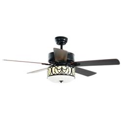 ES10021US-BK 52 in. Ceiling Fan with Light Reversible Blade & Adjustable Speed, Black