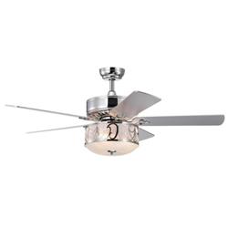 ES10021US-SL 52 in. Ceiling Fan with Light Reversible Blade & Adjustable Speed, Silver