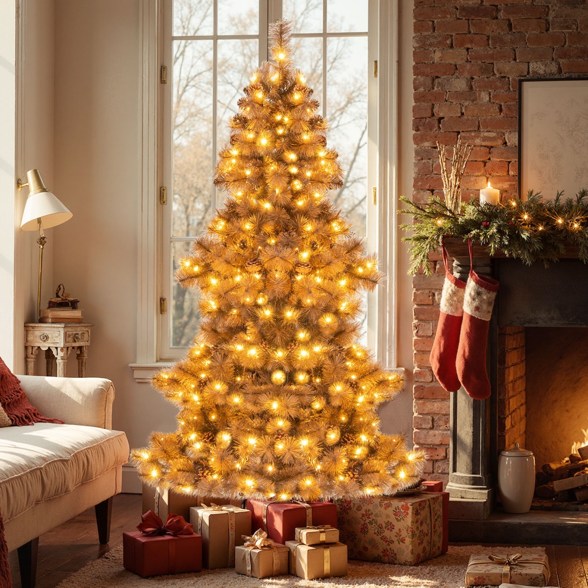 CM25278US 6 ft. Artificial Christmas Tree with 493 Branch Tips for Home Office Carnival, Chocolate