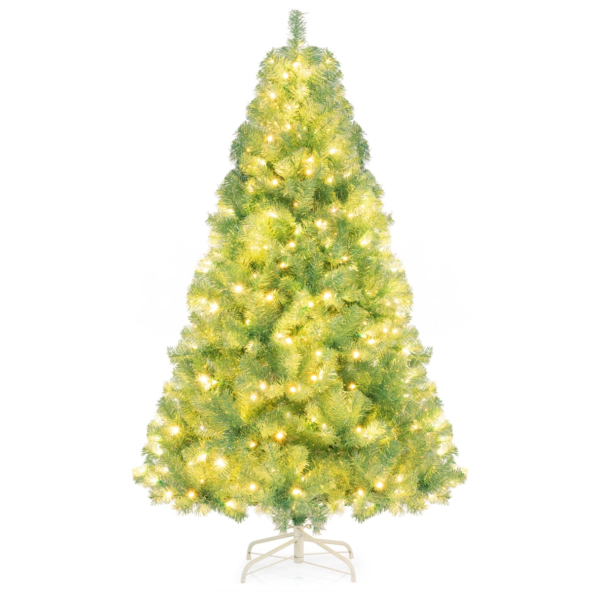 CM25183US-GNS Pre-Lit Tinsel Christmas Tree - Artificial Xmas Tree Home Office Party Seasonal Holiday Decoration, Fruit Green - Small