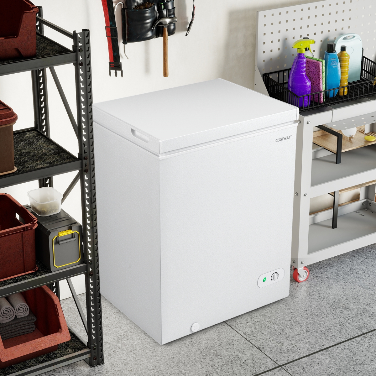 Picture of Costway FP11028US-WH 141 Liter Compact Chest Freezer with 7-Gear Adjustable Temperature, White