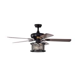Picture of Total Tactic ES10052US-BK 52 in. 3-Speed Crystal Ceiling Fan Light with Remote Control, Black